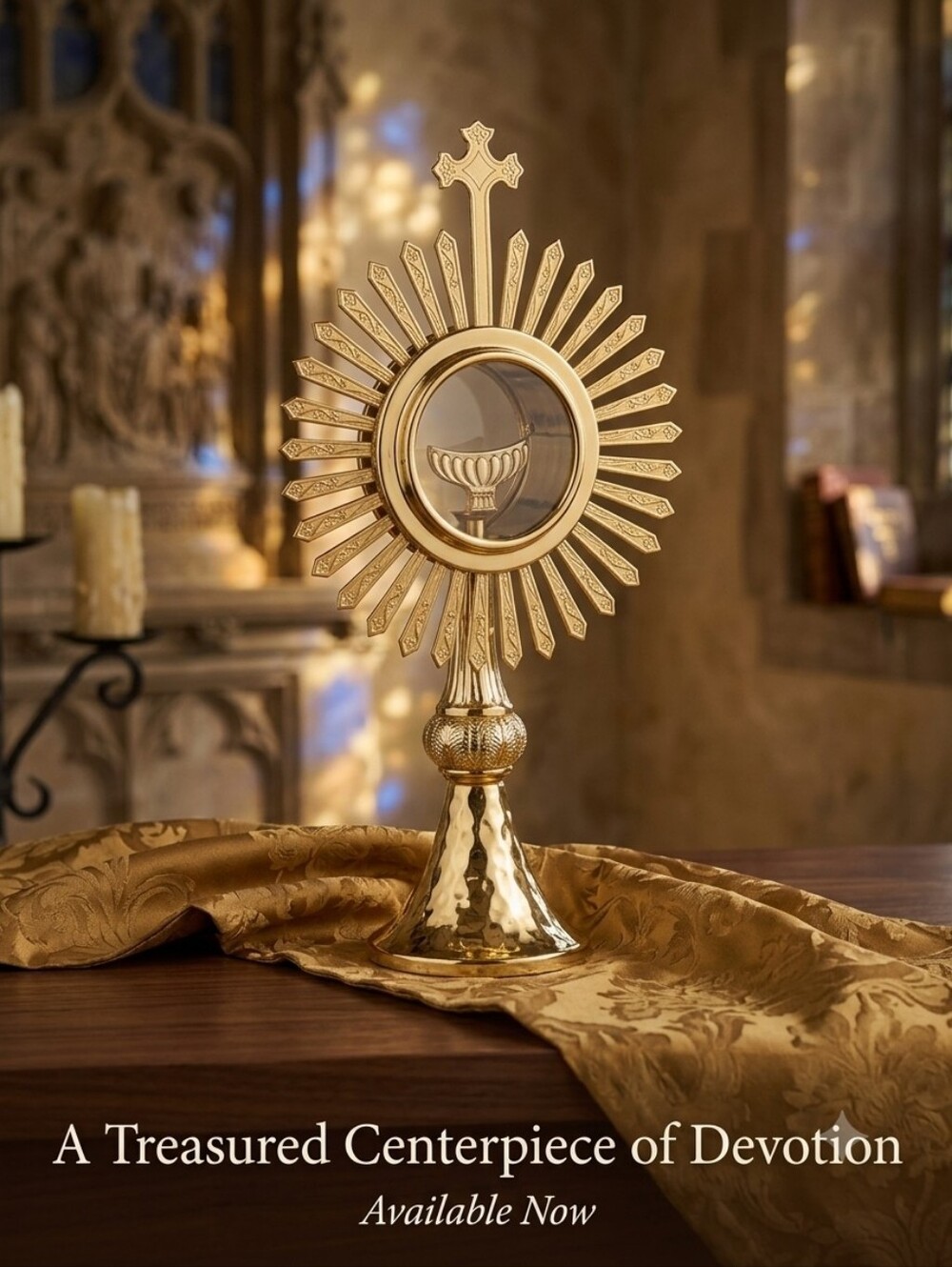 Budded Cross and Rays Monstrance